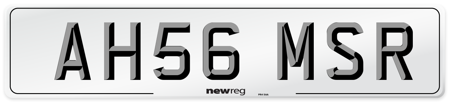 AH56 MSR Number Plate from New Reg